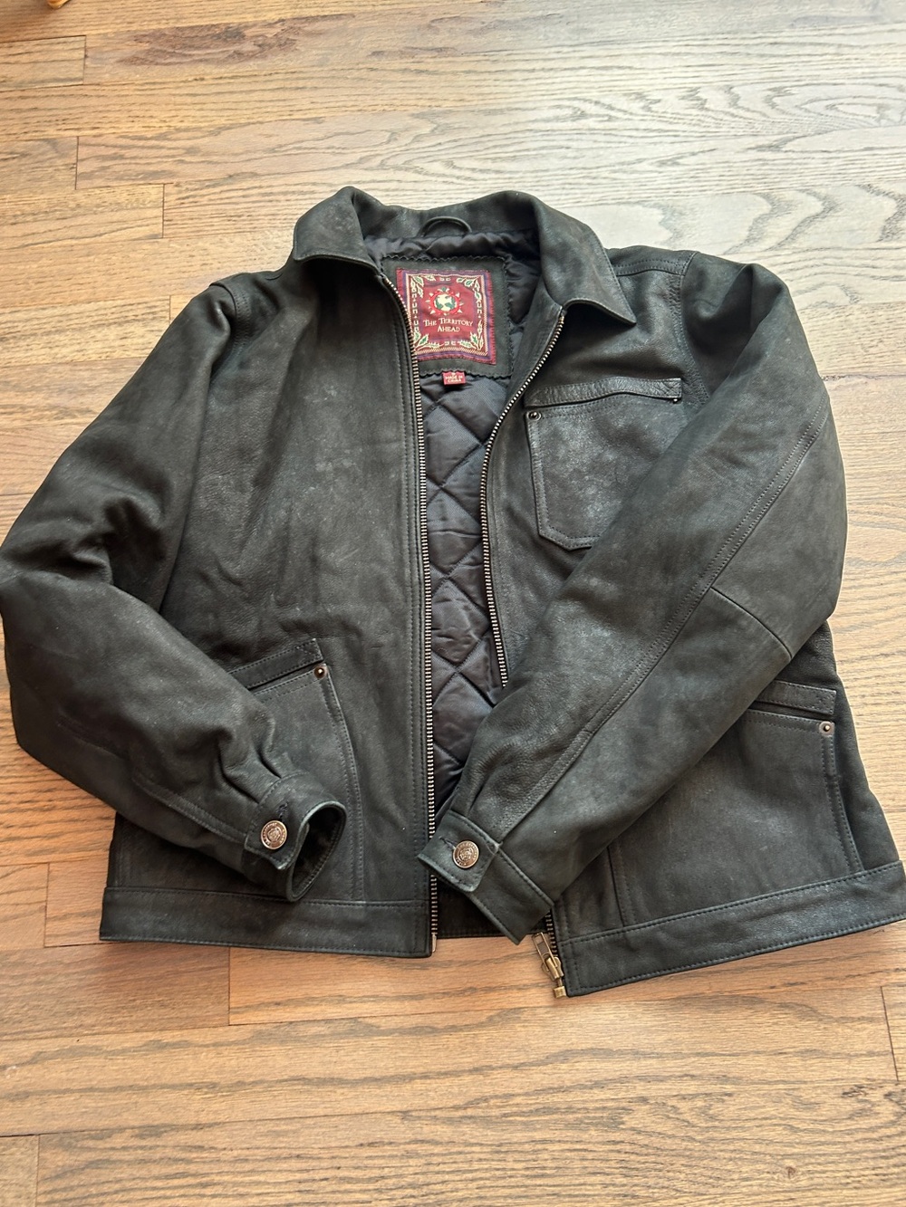 The Territory Ahead Men's Black Suede Bomber Jacket